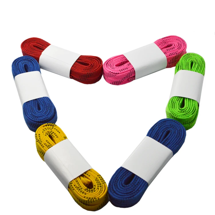 10mm strong viscosity waxed waterproof colored flat roller ice hockey skate laces