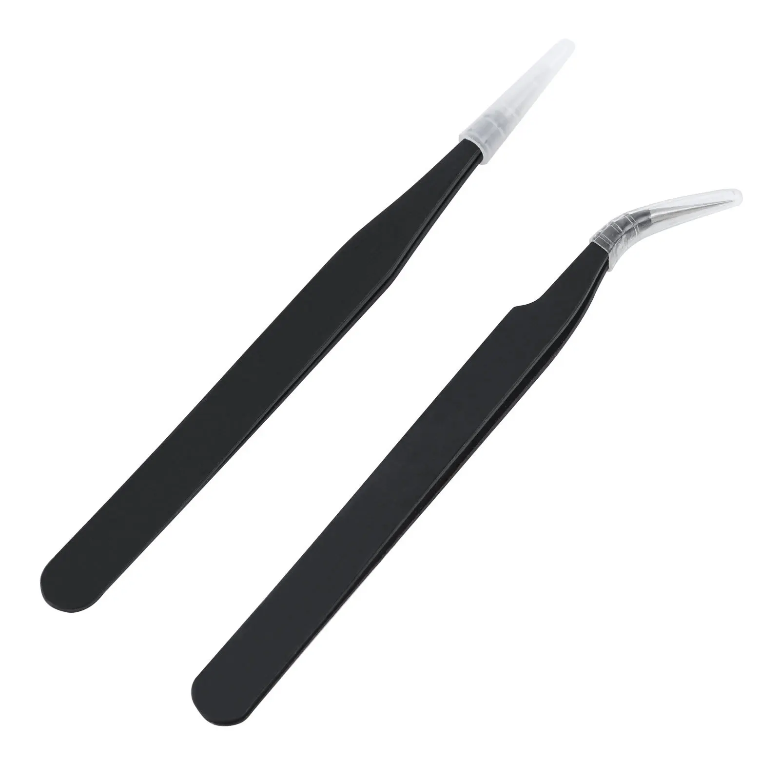 Straight Curved End Nail Art Tweezer Manicure Drill Diamonds Picker Forceps Lash Eyebrow Tweezers