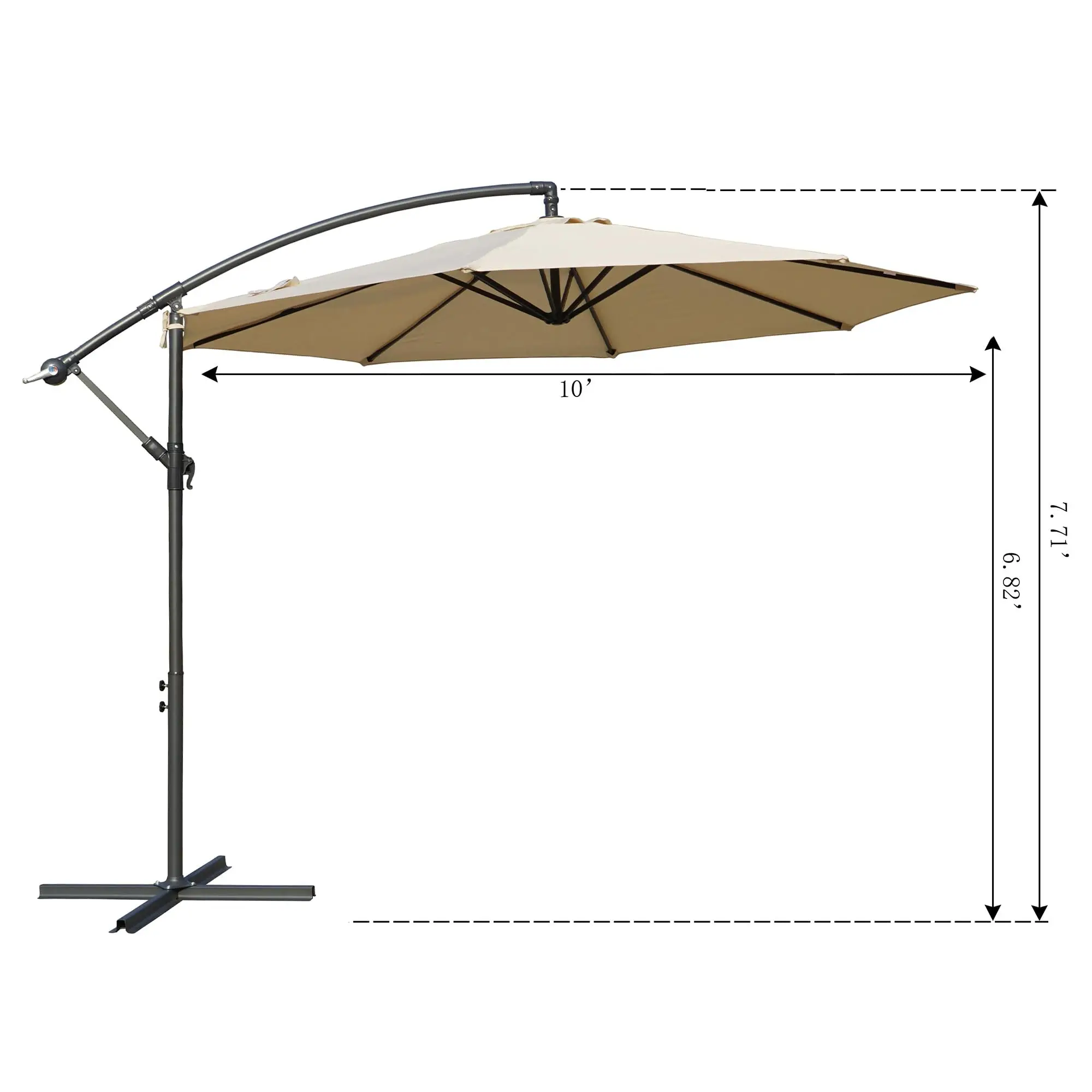All Steel Hanging Duplex Roman Mist Garden Patio Umbrella Rain And Sun 2.7m Outdoor Parasol