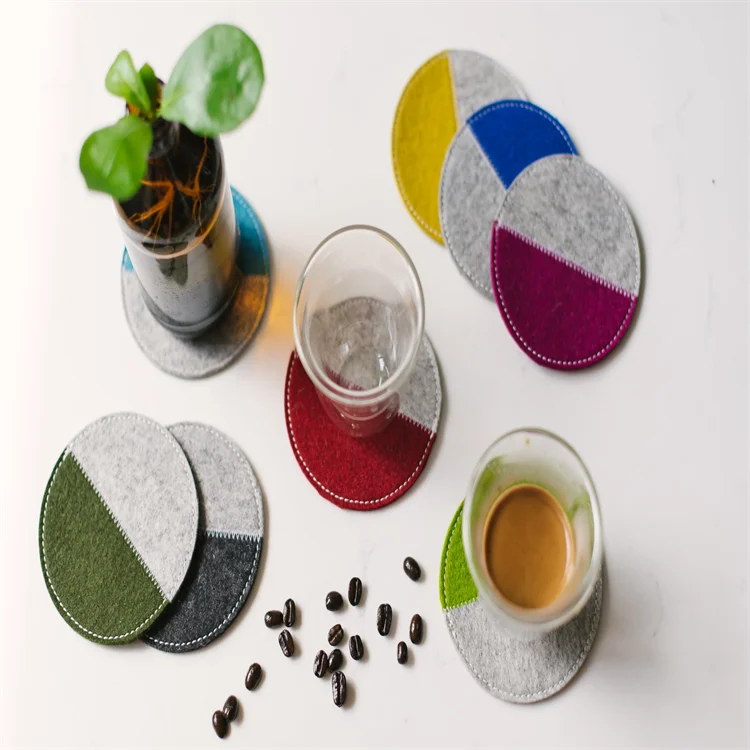 whole sale Factory tea cup wool felt coaster for sale