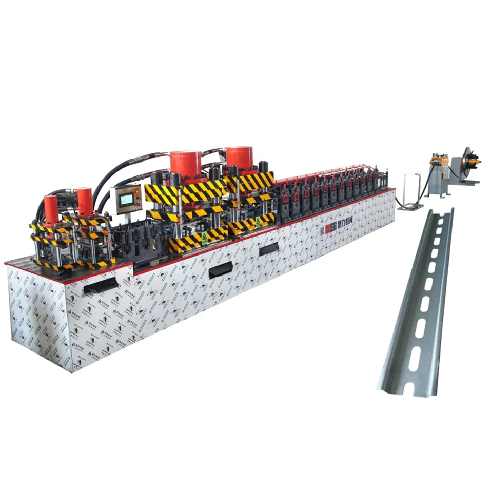 Electric Cabinet MCB DIN Mounted Rail Roll Forming Machine Full Auto Production Line