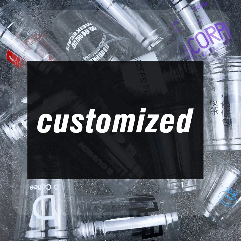 Disposable PET Cup Logo Printed Coffee and Drink Plastic Cup U Shape 12 16 20 24oz PP PET Clear Disposable Plastic Cup With Lids