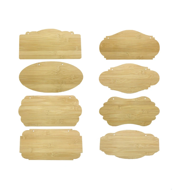 Unfinished bamboo Plaque Hanging Wall Door Sign Blank Rustic Wooden Blank Plaques Word Family Name Sign for Home/Office
