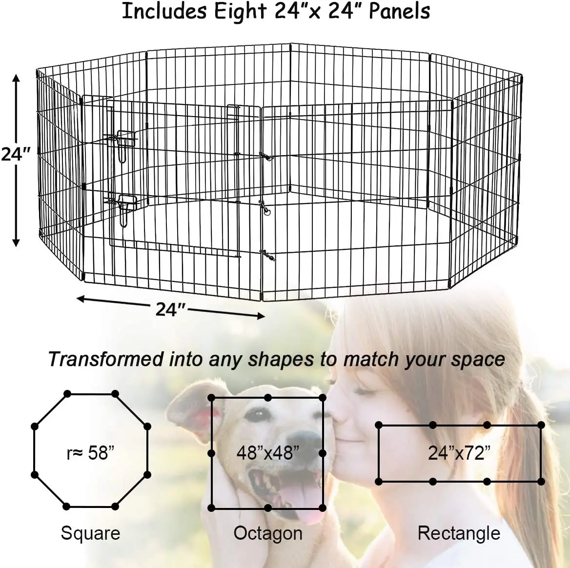 Puppy Supply Tall Play Yard Playpen Pet Dog Child Baby Secure Enclosure Gate Large Pen