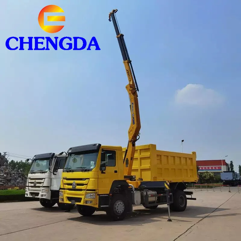 Sinotruck 6X4 371HP HOWO Tipper Dump Truck With Crane