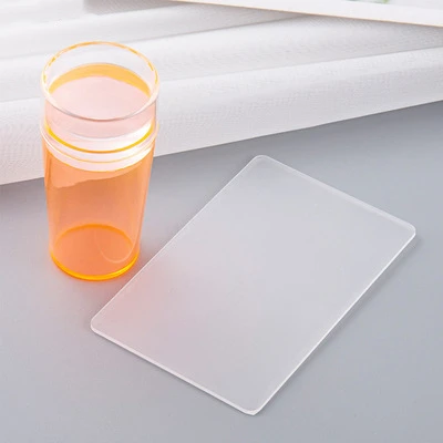 NSP40 Nail Art Designs Candy Seal Stamp Transparent Silicone Template with Cover Stamper Scraper Tool For