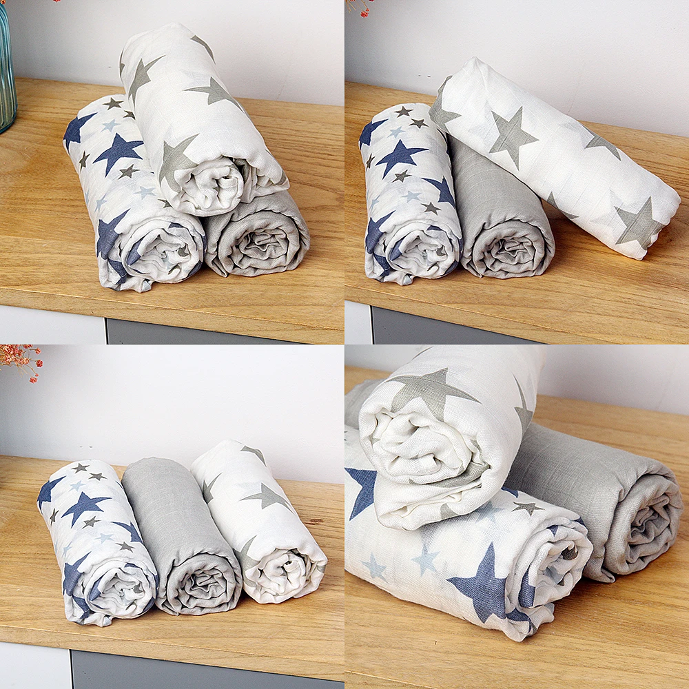 breathable super soft animals print bamboo muslin swaddle blanket