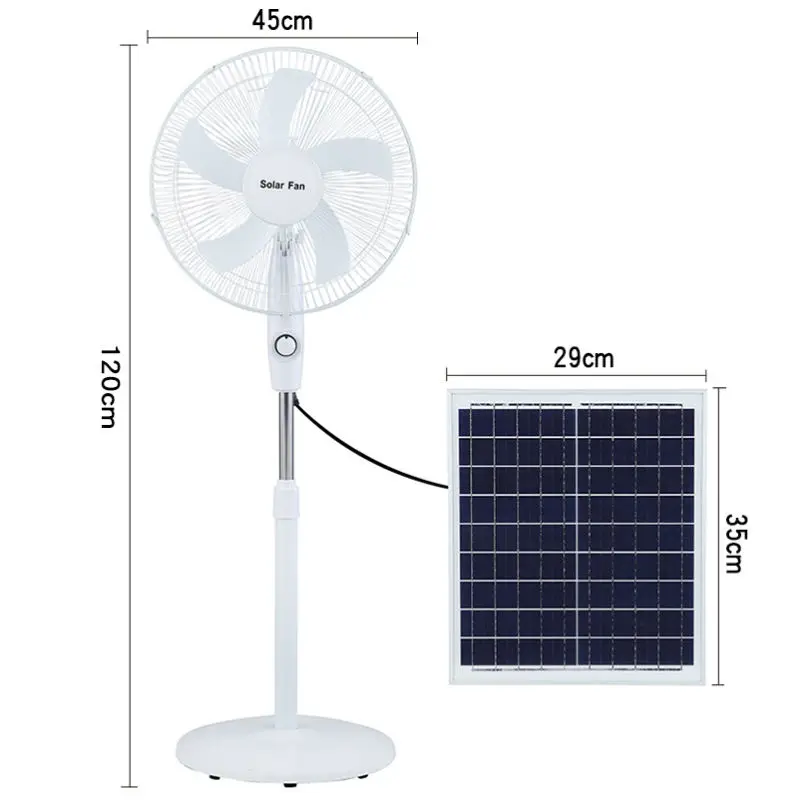 Rechargeable USB Solar Powered Fans Indoor Outdoor 16 Inch solar fan with Solar Panel and lithium battery