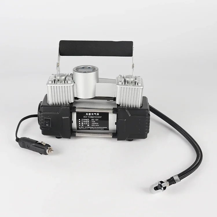 Portable Mini Air Double Cylinder Compressor Tool Assembly Box With 150PSI 12V Car Tyre Tire Inflator Pump