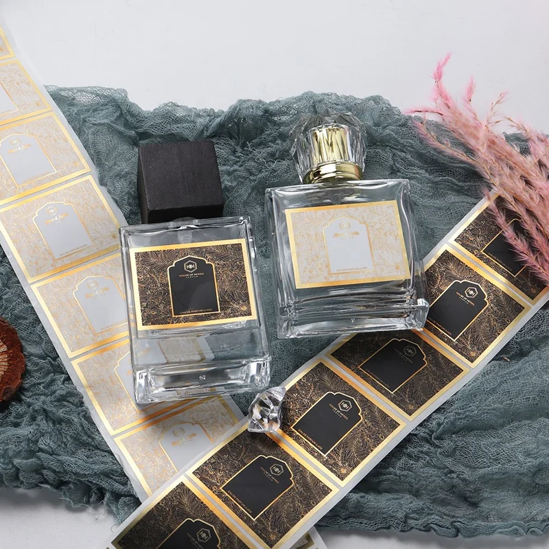Custom printing oil bottle sticker packaging perfume bottle labels private label perfume waterproof stickers for roller bottles