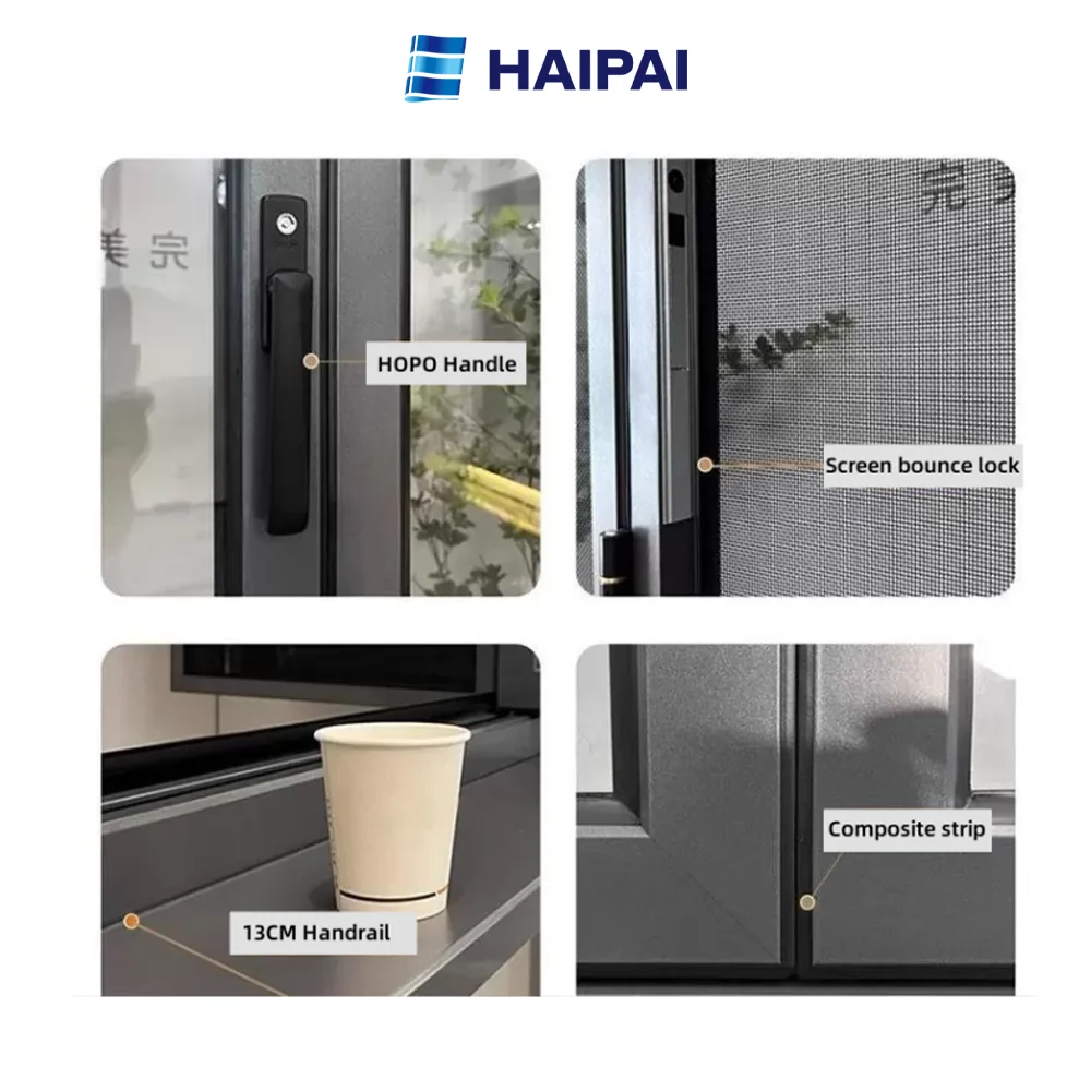 Maimi Dade Approved Black Aluminum Alloy Hurricane Windows Florida Miami Dade Folding Open Style Louver Curtain Type Horizontal