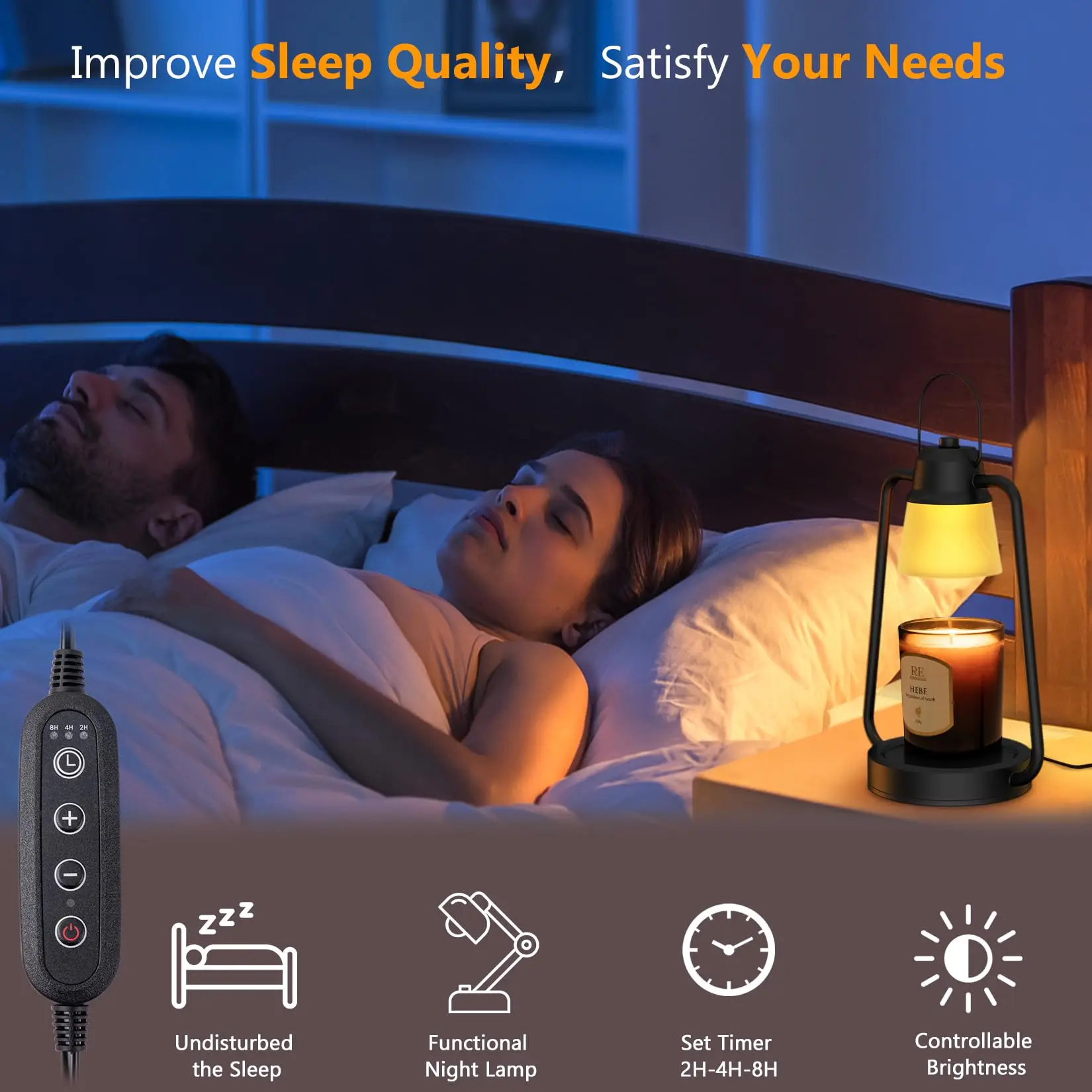 Candle Warmer Lamp Dimmable Timer, Electric Metal Top Down Light Heat Melting Wax Candles, Vintage Candle Warming Lantern