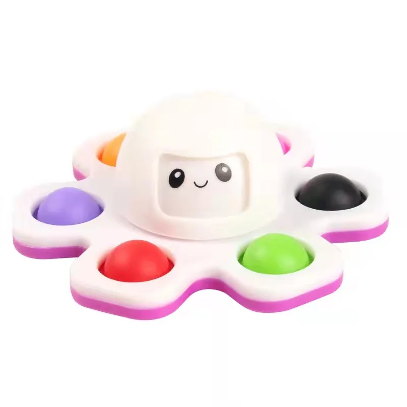 Factory Price silicone Push Popper Simple Mini Reversi Octopus Sensory Bubble Fidget Finger Spinner Toy For Kids and Adults
