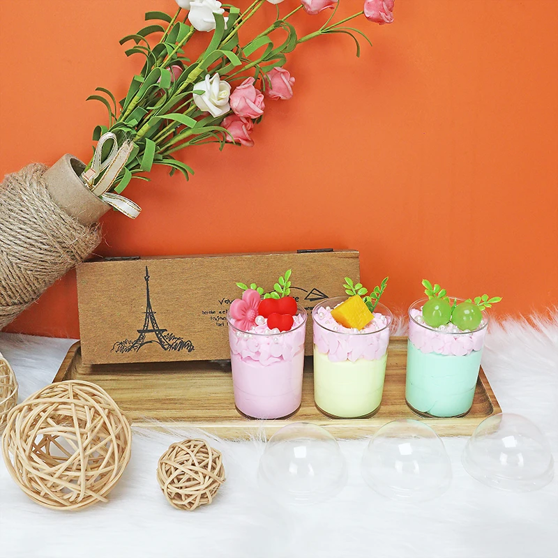 wholesale 3oz ps clear frozen jelly ice cream desserts disposable square plastic pudding cup yoghurt packaging cup with lid