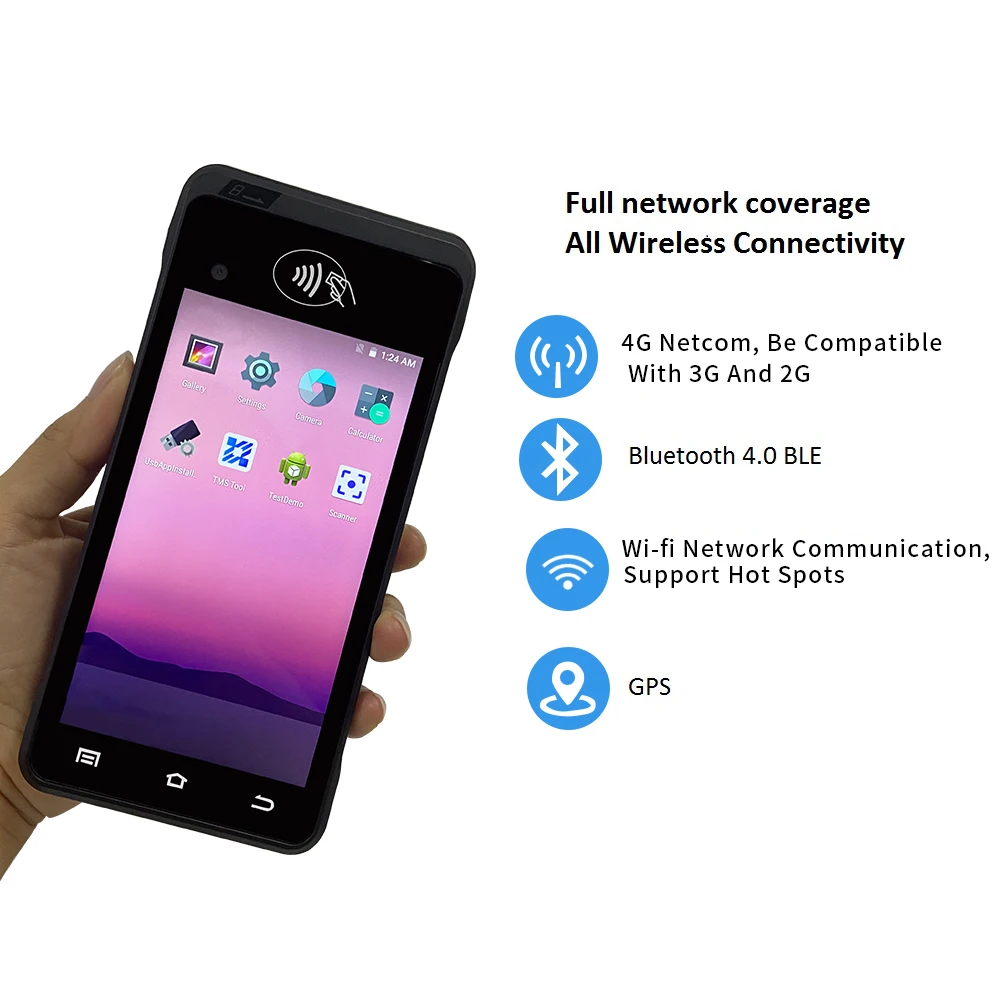  Портативный сканер штрих-кодов i50 4G Wi-Fi 1D 2D Android 7