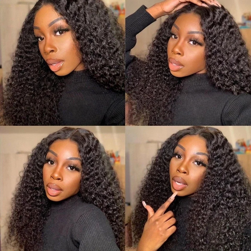 Lace Frontal Wig Vendors Wholesale Kinky Curly Transparent Lace Front Wigs For Black Women 100% Virgin Brazilian Human Hair Wigs