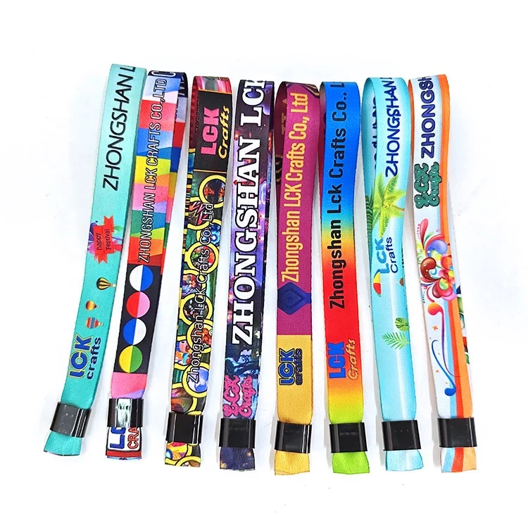 Custom Party Wristbands Cloth Fabric Festival Bracelet Party Wristband with Security Snap Clasp