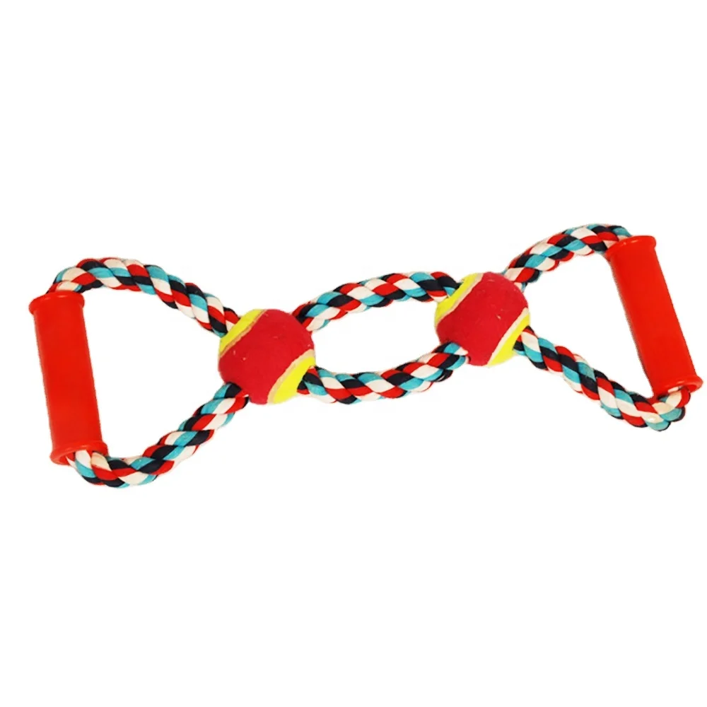 Hot Eight shape Cotton rope dog pet cat cartoon animal pet toy Molar bar manufacturer Pet interactive toys wholesale