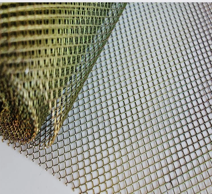 Colourful galvanized golden color expanded mesh diamond shape steel mesh