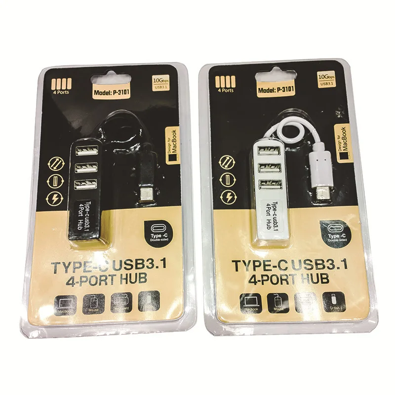 Type-C HUB 4-Port USB 2.0 Charger Hub Docking Station For Mac  Laptop PC