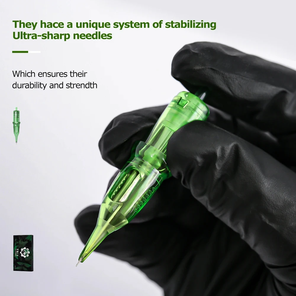 Ambition Sterilized Safety 20pcs 0.25mm/0.3mm/0.35mm Round Liner Disposable Cartridges Curved Magnum Tattoo Needles Wholesale