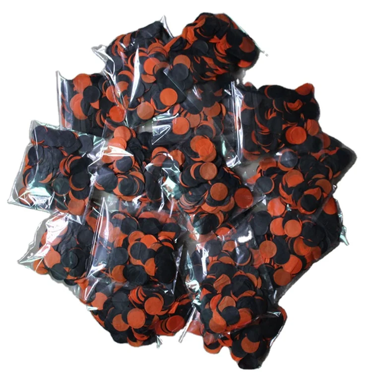 Оранжевый и черный тканевый круглый конфетти оптом