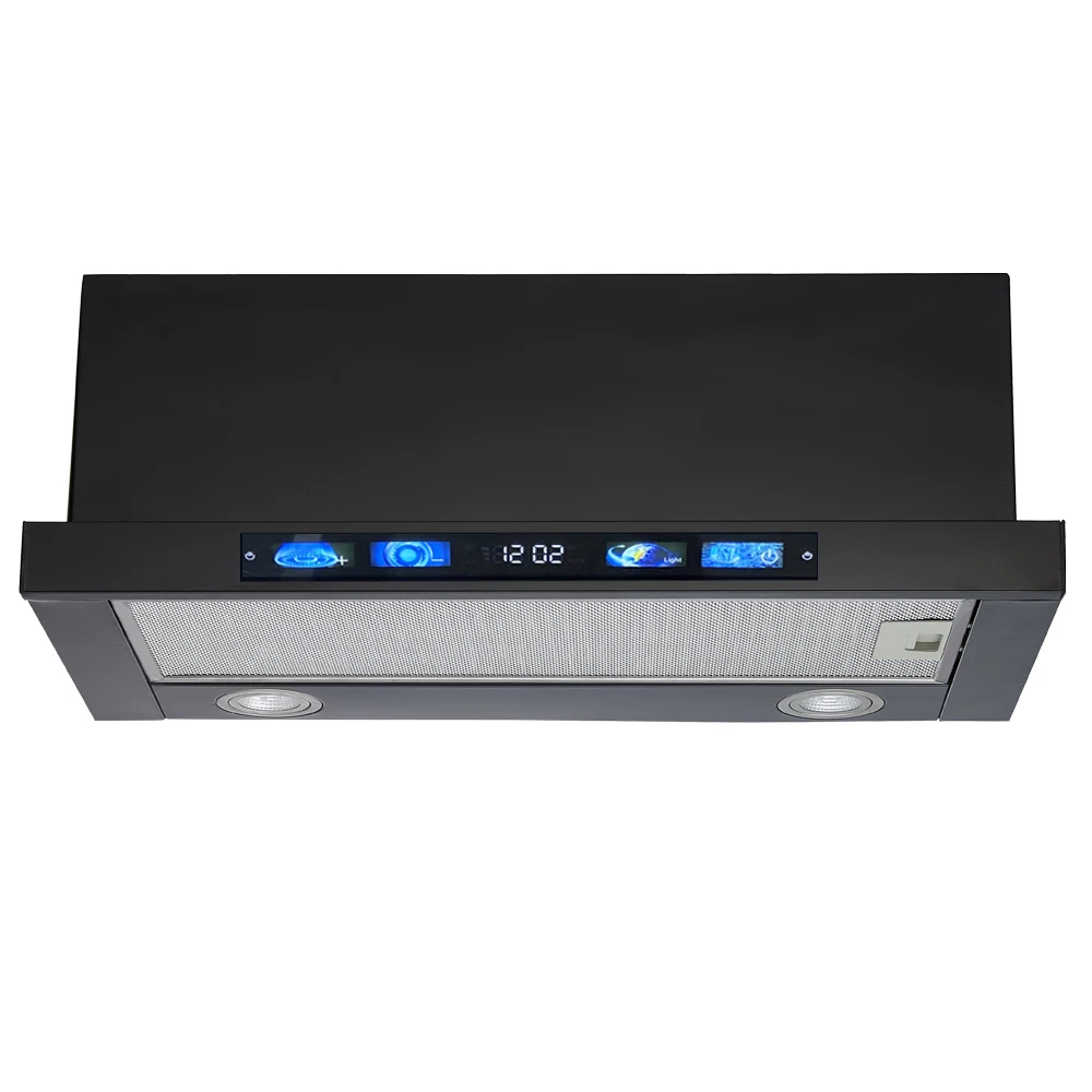 Home Appliance Built-In Electric Auto Telescopic Cooker Hood Under Cabinet Range Hood with 3-Speed Control Exhaust Hood Chimney