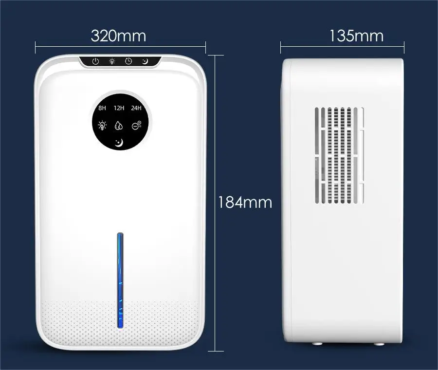 Practical 2.5 Liter Smart Multi-Functional Air Dryer 1000l/D Dehumidifier And Air Purifier Household Dehumidifier For Home