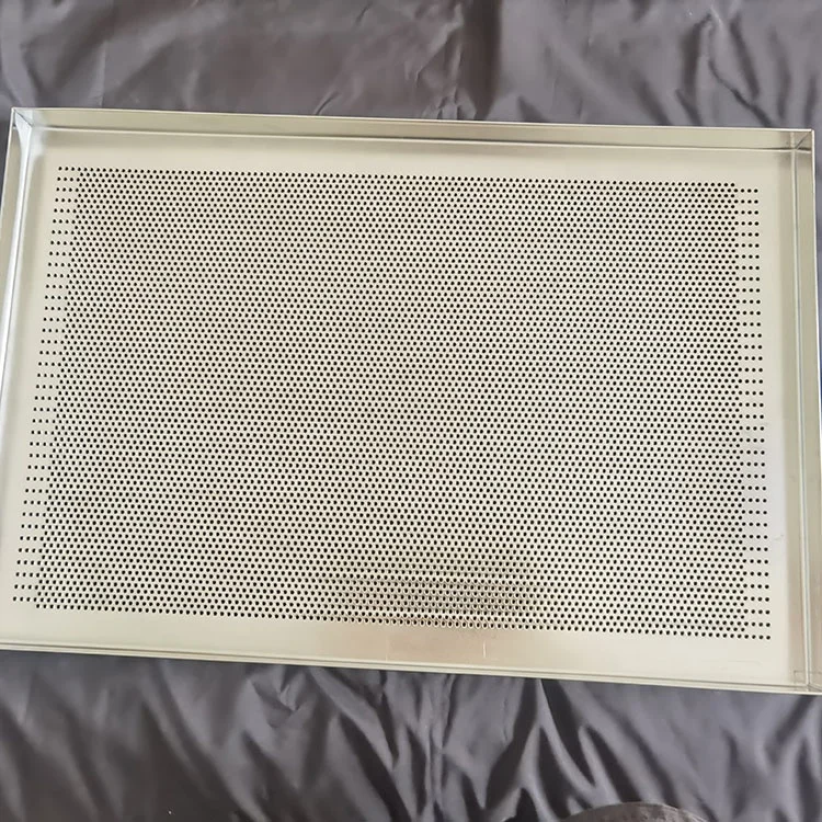 Custom Size Aluminum Stainless Steel Flat Sheet Perforated Metal Mesh Oven Baking Tray For Rotary Oven Trolleys