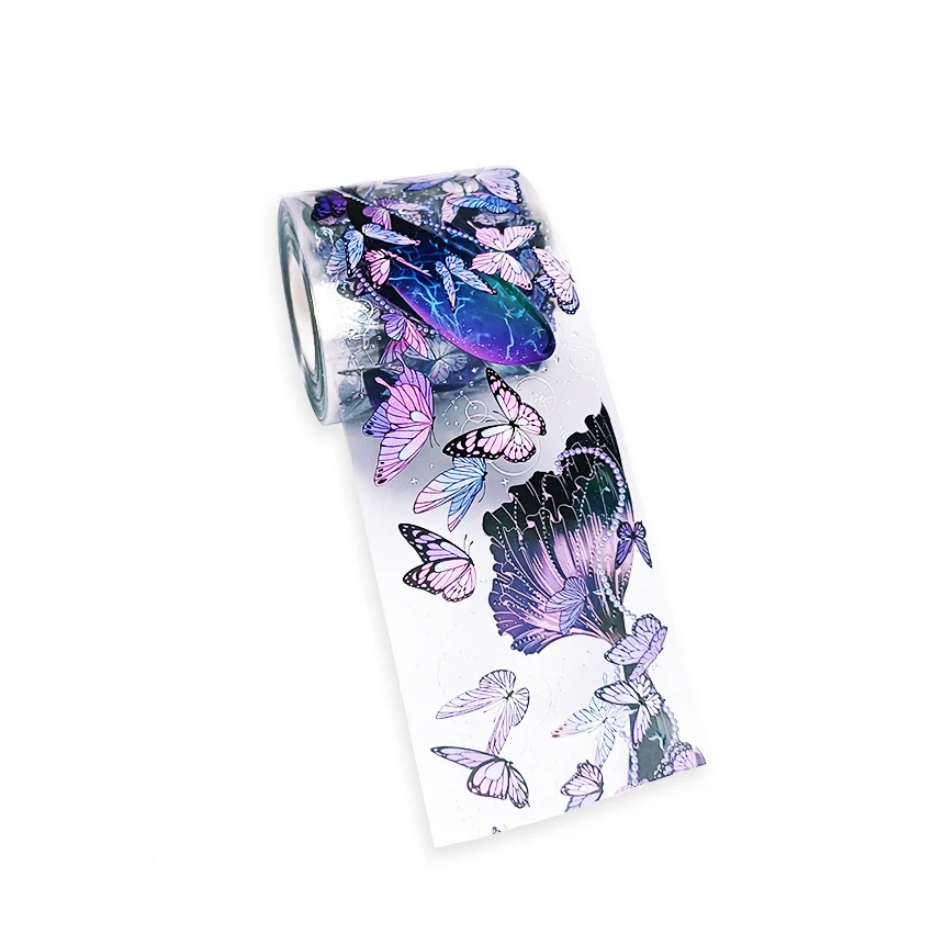 Custom cute decorative journal masking transparent butterfly stickers tape, vinyl washi DIY brand logo PET sticker sheet