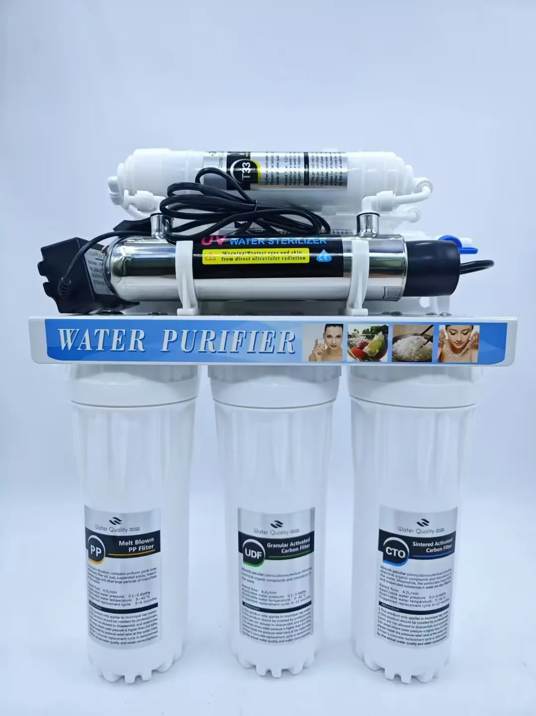 wholesale 6 stages uv water filter magnet mineral under sink filtro de agua household water filter purifier for home drinking