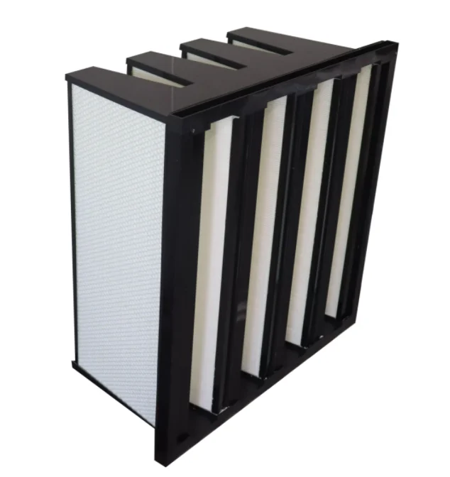 Plastic Frame Combined V Bank Hepa Air Filters For Cleanroom