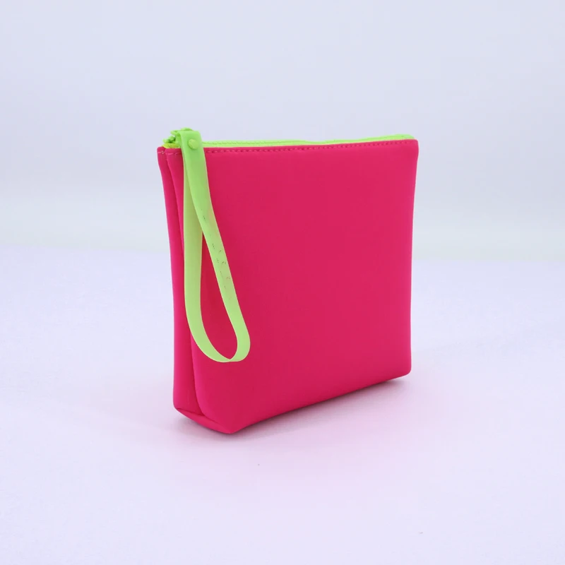 BSCI Neoprene Waterproof Portable Reusable Toiletry Bag Neoprene Pouch Bag Neoprene Makeup Bag