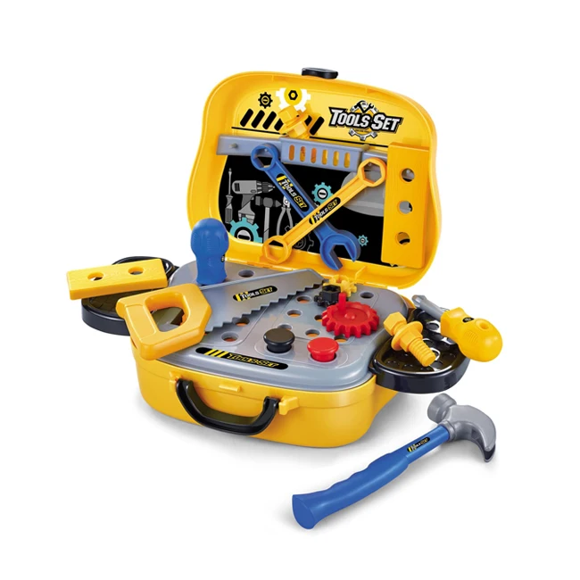 Educational toy kids pretend play suitcase plastic tool kit toys HC473495