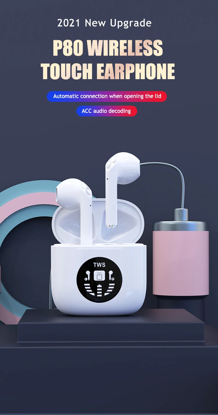 Amazon hot sale wireless earbuds with magnetic charging box Truely tws earbuds portable earphone stereo earbuds
