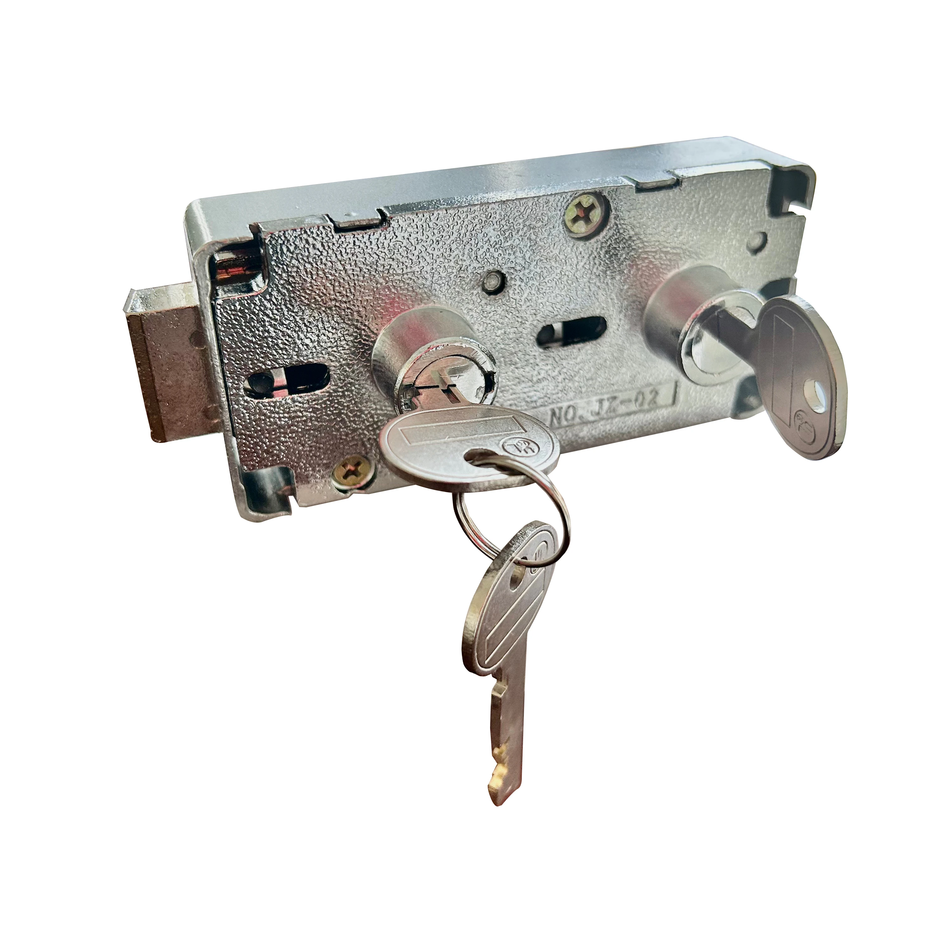 Dual key lock for safe deposit box with client key and master key