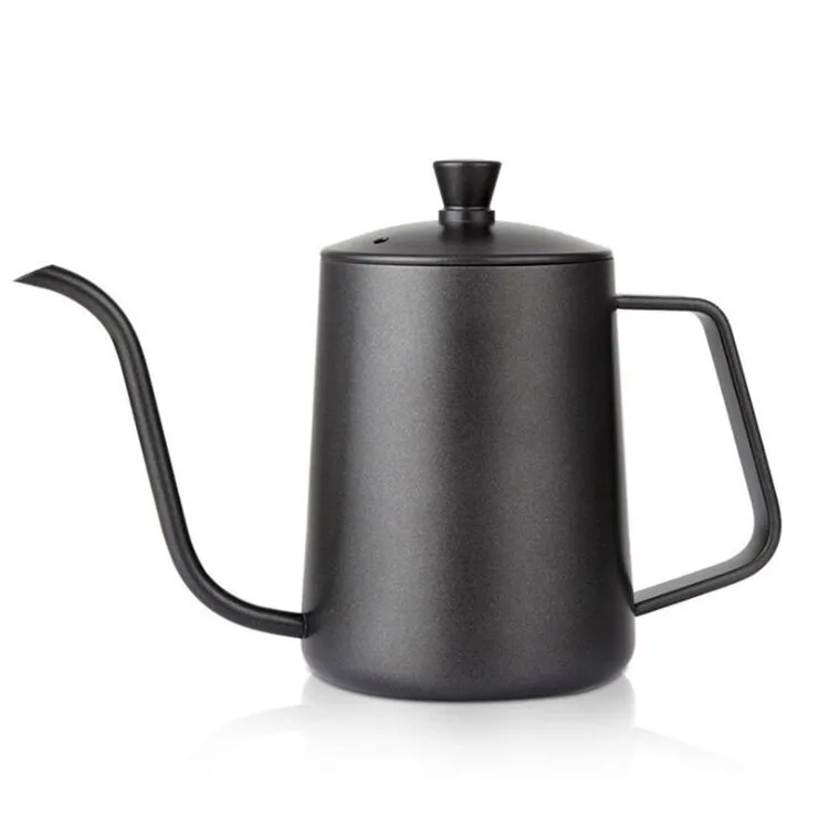 350ml Long Small Fine Stainless Steel Coffee Maker Pour Over Drip Coffee Pot Gooseneck Tea Coffee Kettle with Lid