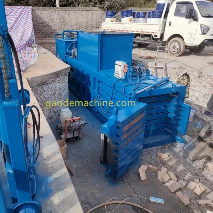 Used Clothes Recycling Compress Bale Machine horizontal press waste paper plastic bottles baler machine