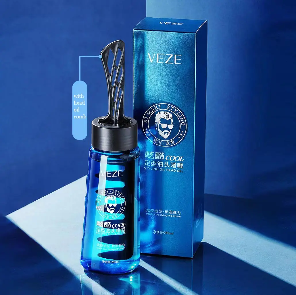 OEM ODM собственная торговая марка сервис органический долговечный гель для укладки головы с маслом 24 часа сильная фиксация 280 мл волос