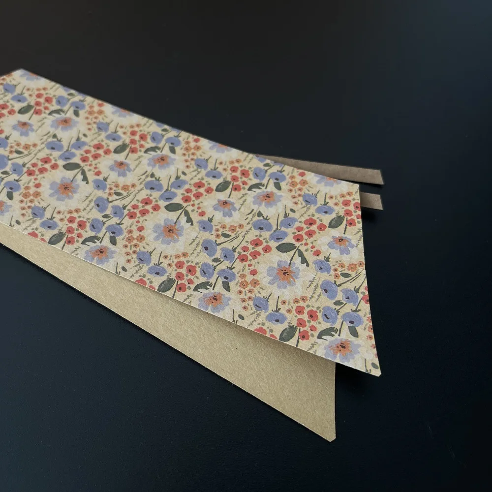 Gift decoration accessories kraft paper pull bows with floral pattern