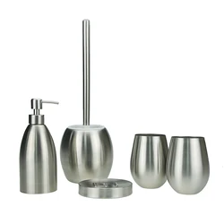 High Quality 304 Stainless Steel Brushed 5 Pieces Bathroom Accessory Set