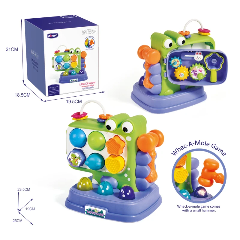 Multifunctional game console educational cute dinosaur toy whack a mole with light & music educational toys for kids