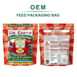 Custom 4 lbs sealing strip moistureproof stand up pouch for flower bird  animal plant feeding fertilizer supplies packaging bag