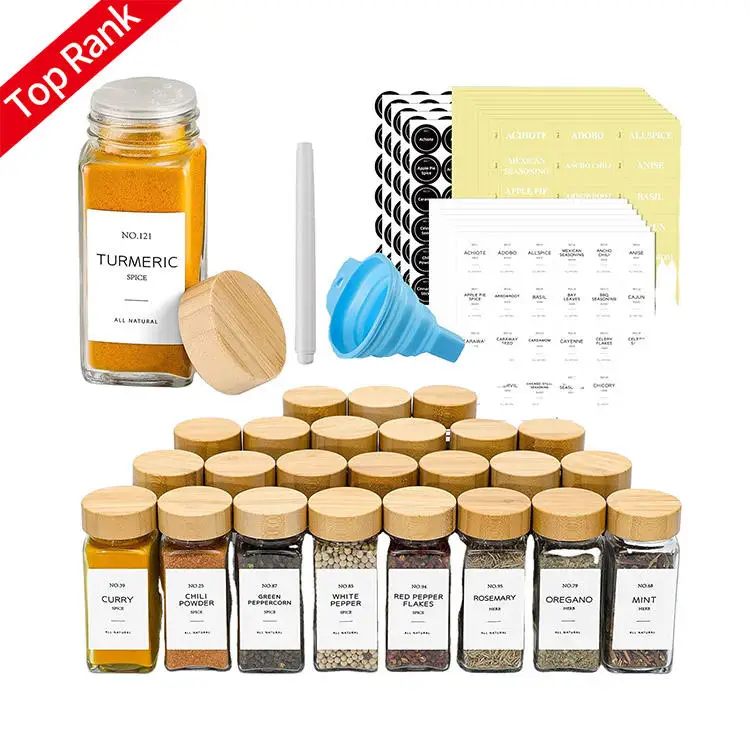 Набор стеклянных банок для специй 24 шт.