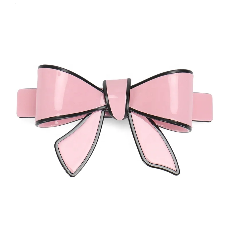 9 Candy Color Big Bow Hair Barrette Clips High Quality Acrylic Bow Hair Clip for Girls