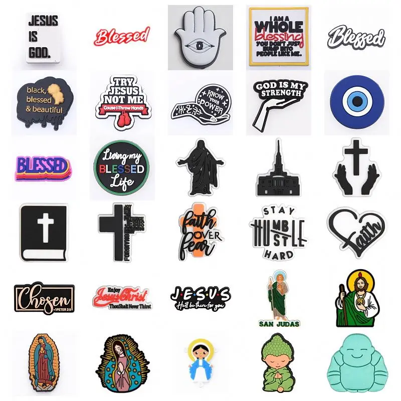 Jesus Clog Shoe Charms religious Clog charms PVC Custom Shoe Accessories adult Clog Shoe Charms wholesale