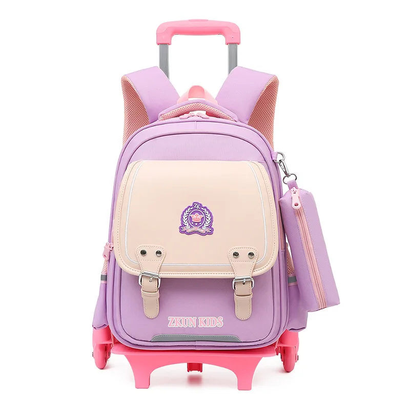 Hot Sale children school trolley bag wholesale Kids school bag with wheels
