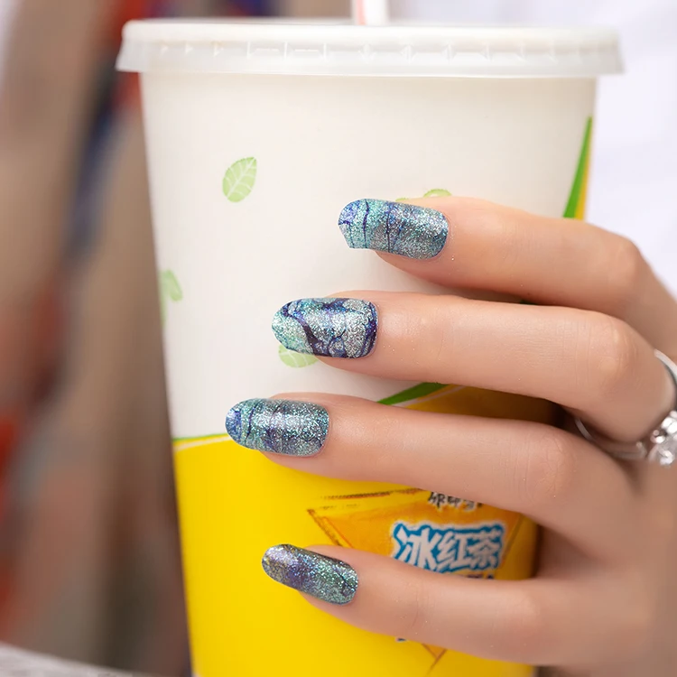 Ocean water pattern real nail polish strips nail wraps