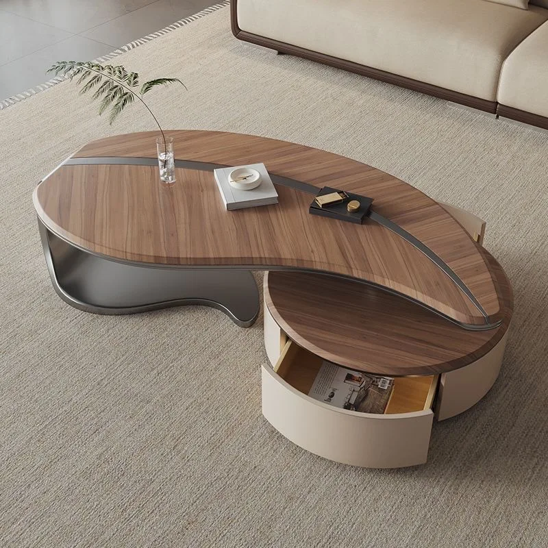 Solid wood coffee table, luxury home high-end shaped Italian leaf tea table