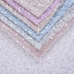 2022 new design fantasy sequin beaded luxury tulle overlay wedding dress making pink embroidery lace fabric from China